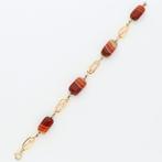 Armband - 14 karaat Geel goud - Agaat, Handtassen en Accessoires, Armbanden, Nieuw
