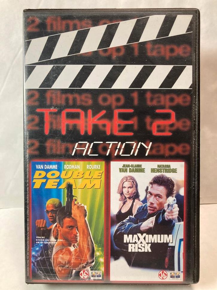 FILMBOX / DOUBLE TEAM / MAXIMUM RISK (VHS), Cd's en Dvd's, VHS | Film, Gebruikt