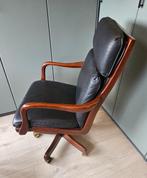 Savannah - Chaise de bureau - Acajou, Cuir - Chaise de