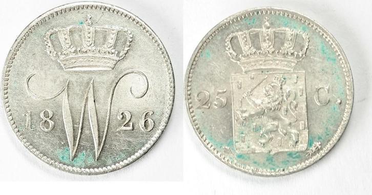 Netherlands 25 cent 1826 U, Postzegels en Munten, Munten | Europa | Niet-Euromunten, België, Verzenden