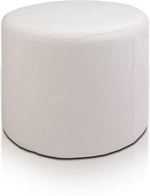 Poef Imperia pluche - gebroken wit met grijs/blauwe gloed..., Huis en Inrichting, Zetels | Voetbanken en poefs, Minder dan 50 cm