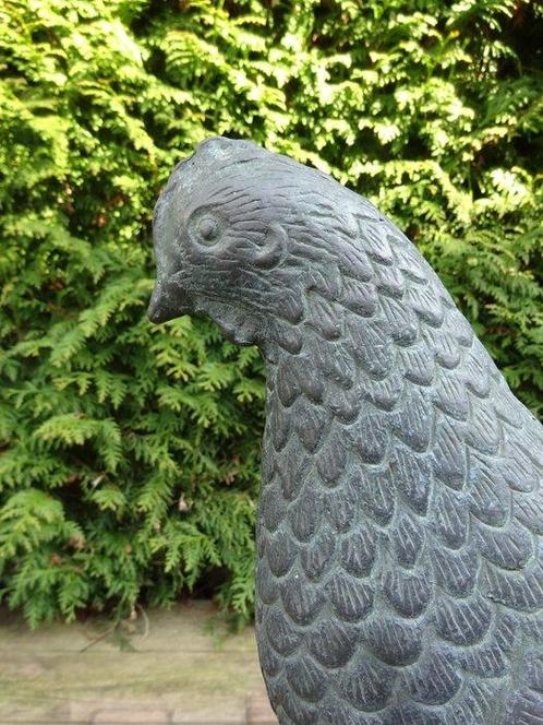 Statue, Groot brons tuinbeeld van een kip - 30 cm - Bronze -, Antiek en Kunst, Curiosa en Brocante