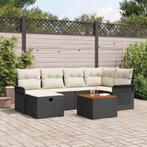 vidaXL Tuinbank Set met kussen met opslag 7 pcs Zwart Poly, Tuin en Terras, Verzenden, Nieuw