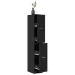 vidaXL Apothekerskast 30x41x174,5 cm bewerkt hout zwart, Huis en Inrichting, Verzenden, Nieuw