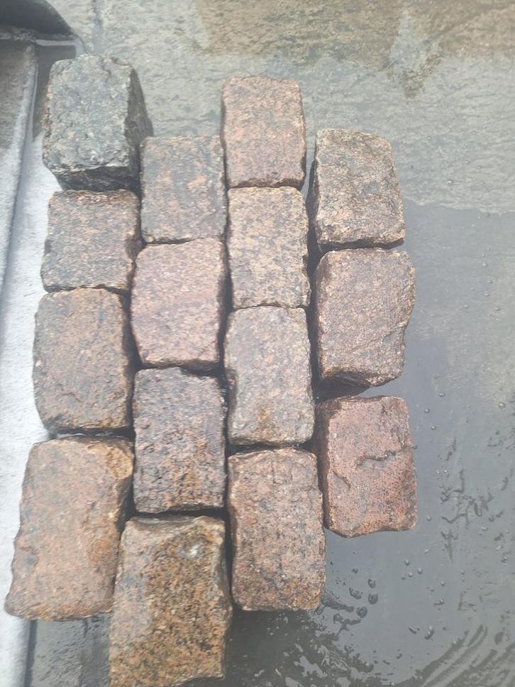 Kasseien rechthoekige zweeds graniet 10/16 11/17, Tuin en Terras, Tegels en Klinkers, Nieuw, Ophalen