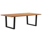 vidaXL Eettafel met boomrand 220x120x74 cm massief hout, Huis en Inrichting, Verzenden, Nieuw