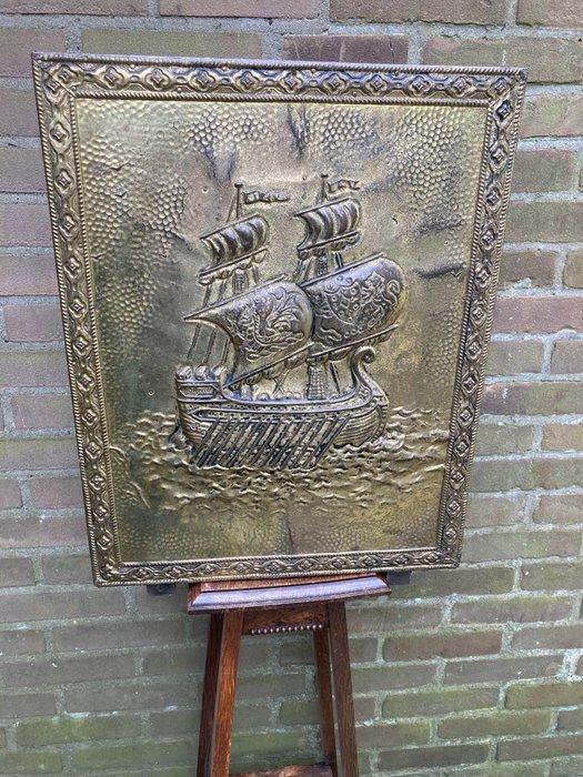 Porte-parapluies - Cuivre, Bois - Latoenkoper sur bois, Antiek en Kunst, Curiosa en Brocante