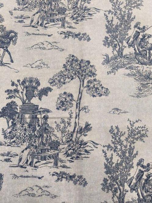 EXCLUSIEVE 100% katoenen stof met toile de Jouy-print in, Antiek en Kunst, Antiek | Tapijten, Tafelkleden en Textiel