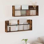 vidaXL Tijdschriftenrek 2 pcs Rook Eiken 80 x 12 x 30 cm, Verzenden