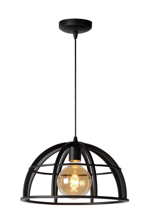 Lucide DIKRA - Hanglamp Ø 40 cm 1xE27 Zwart, Maison & Meubles, Lampes | Suspensions, Envoi