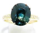 Bague - 18 carats Or jaune, Saphir Bleu Madagascar 5,10 CT -, Nieuw
