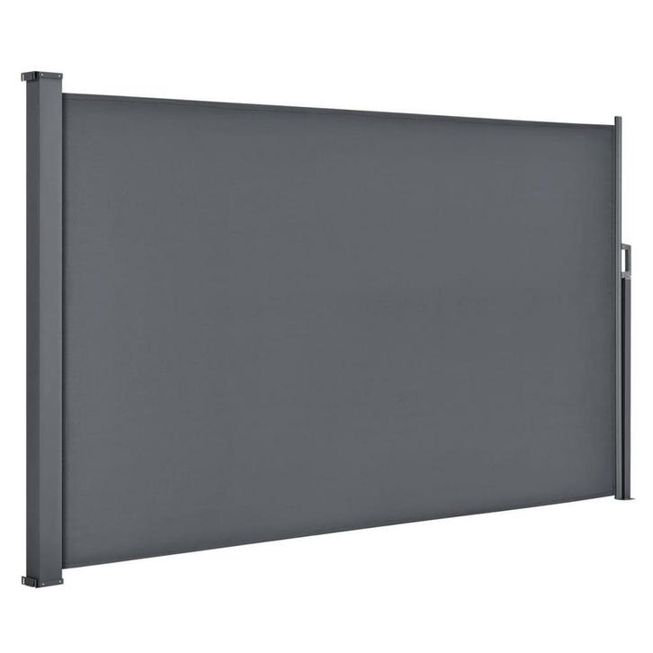 Uitschuifbaar Windscherm Grijs 350x180cm | Retour Deal |..., Tuin en Terras, Tuinschermen, Nieuw, Staal, 150 tot 200 cm, 200 cm of meer