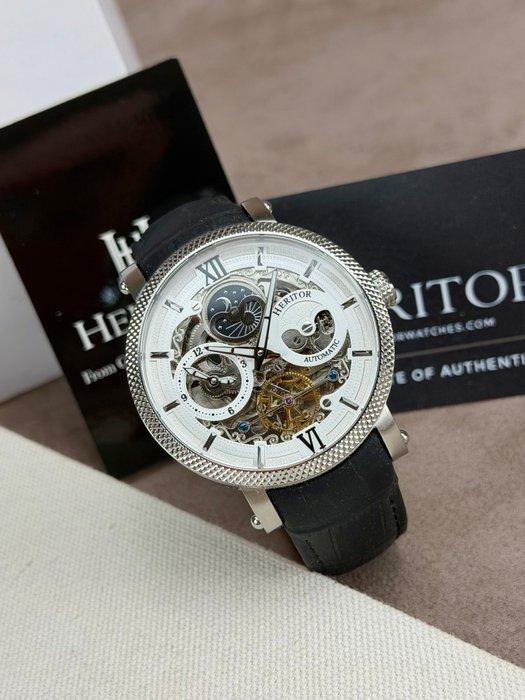 Heritor - Aries Skeleton Dial - Black/White - Zonder, Handtassen en Accessoires, Horloges | Heren