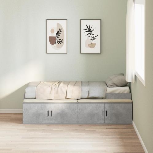 vidaXL Opslagbedframe Betongrijs 80x200 cm, Huis en Inrichting, Slaapkamer | Bedden, Nieuw, Verzenden