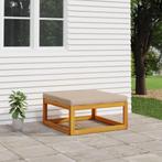 vidaXL Voetensteun met taupe kussen massief acaciahout, Tuin en Terras, Tuinsets en Loungesets, Verzenden, Nieuw