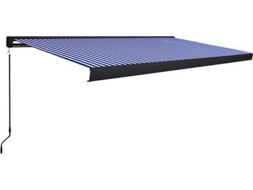 vidaXL - Luifel - handmatig - 500x300 cm - blauw en wit beschikbaar voor biedingen