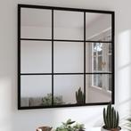 vidaXL Wandspiegel 60x60 cm metaal zwart, Huis en Inrichting, Woonaccessoires | Spiegels, Verzenden, Nieuw