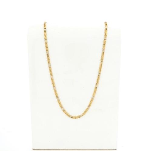 Bicolor gouden marine schakel ketting; Heren | 61 cm, Handtassen en Accessoires, Kettingen, Overige kleuren, Gebruikt, Goud, Ophalen of Verzenden