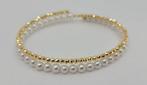 Armband - 18 karaat Geel goud - 4x4,5mm Akoya parels, Handtassen en Accessoires, Armbanden, Nieuw
