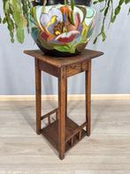 Eikenhouten plantentafel met spijlenrek - Plantentafel -, Antiek en Kunst