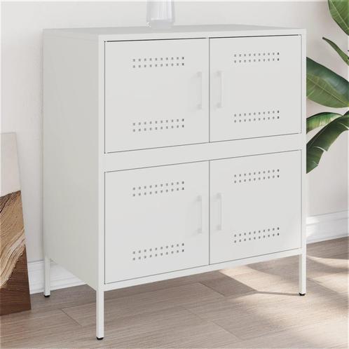 vidaXL Buffet blanc 68x39x79 cm acier, Maison & Meubles, Armoires | Dressoirs, Neuf, Envoi