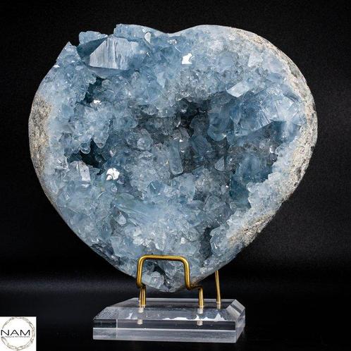 Natuurlijke Celestiet Druzen/Hart- 2462.41 g, Verzamelen, Mineralen en Fossielen