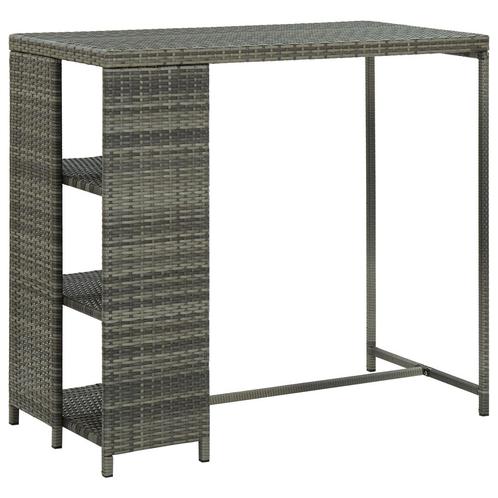 vidaXL Bartafel met opbergrek 120x60x110 cm poly rattan, Maison & Meubles, Tables | Tables à manger, Envoi