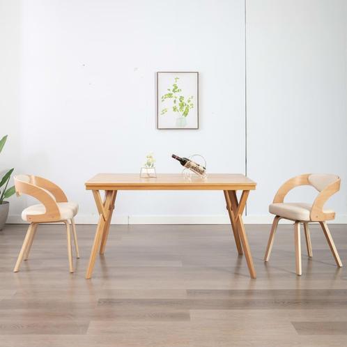 vidaXL Eetkamerstoelen 2 st gebogen hout en kunstleer, Huis en Inrichting, Stoelen, Nieuw, Verzenden