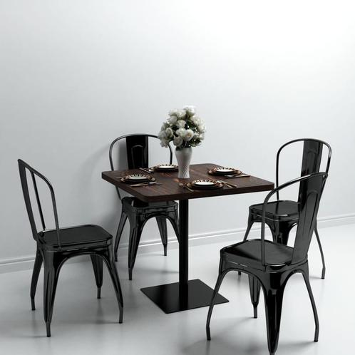 vidaXL Bistrotafel vierkant 80x80x75 cm MDF en staal donker, Huis en Inrichting, Tafels | Eettafels, Nieuw, Verzenden