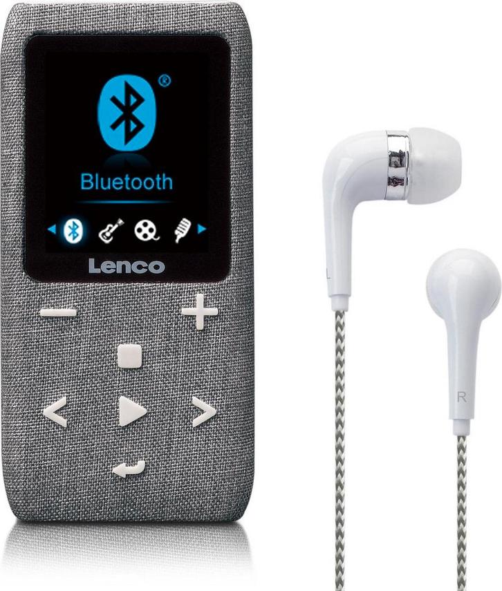 MP3 Speler met Bluetooth - Inc. 8GB SD - Grijs - Lenco XEMIO, Audio, Tv en Foto, Mp3-spelers | Overige merken, Nieuw, Verzenden