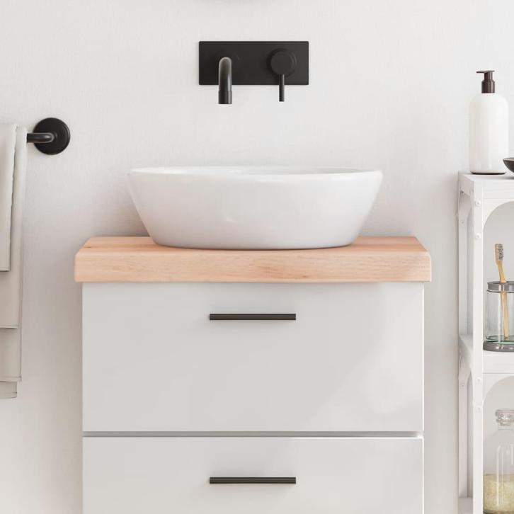 vidaXL Wastafelblad 60x30x(2-6) cm onbehandeld massief hout, Huis en Inrichting, Keuken | Keukenelementen, Nieuw, Verzenden