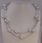 Halsketting Platina, Australische South Sea parels van 10x15, Handtassen en Accessoires, Kettingen, Nieuw