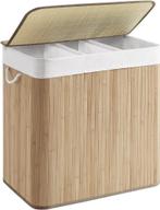 Wasmand, 150 Liter - 3 vakken - bamboe kleur - met deksel -, Huis en Inrichting, Verzenden, Nieuw