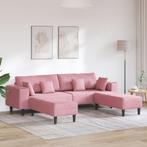 vidaXL Velvet Sofa met kussen 3 pcs Roze 208 cm Fluweel, Verzenden, Nieuw