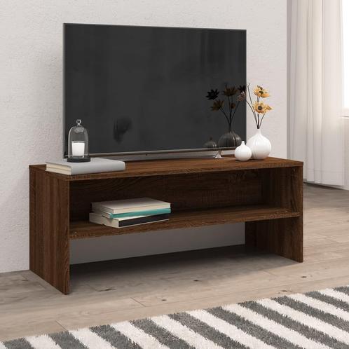 vidaXL Meuble TV Chêne marron 100x40x40 cm Bois, Huis en Inrichting, Kasten |Televisiemeubels, Verzenden