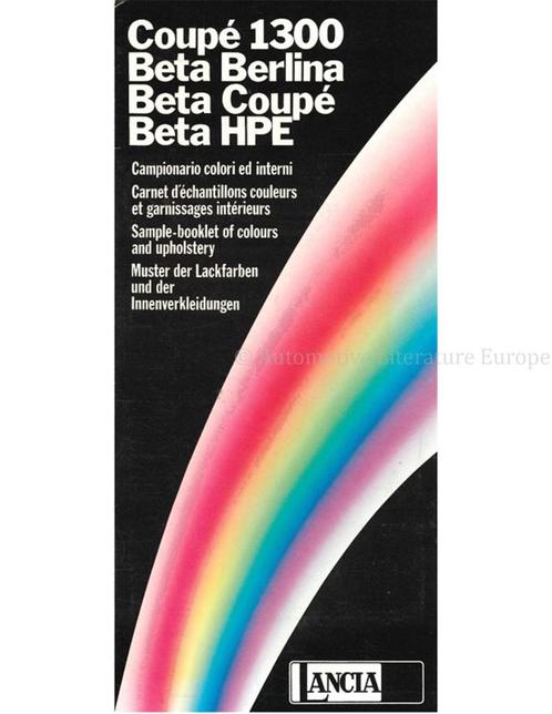 19765 LANCIA BETA KLEUREN | INTERIEUR BROCHURE, Boeken, Auto's | Folders en Tijdschriften