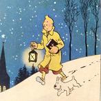Hergé - Carte Neige - Tintin et Milou se rendent à la messe, Livres