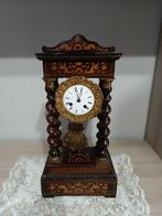 Pendule portique Style Empire Bois, Laiton, Bronze, Glacis -