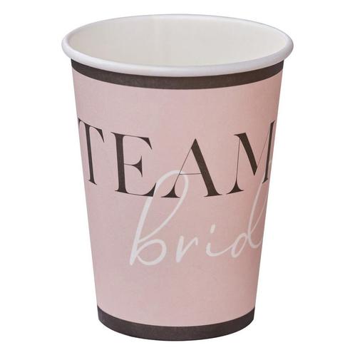 Bekers Team Bride 266ml 8st, Hobby en Vrije tijd, Feestartikelen, Nieuw, Verzenden