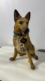 sculptuur, Grande statue en plâtre dur d’un Berger Allemand, Antiquités & Art