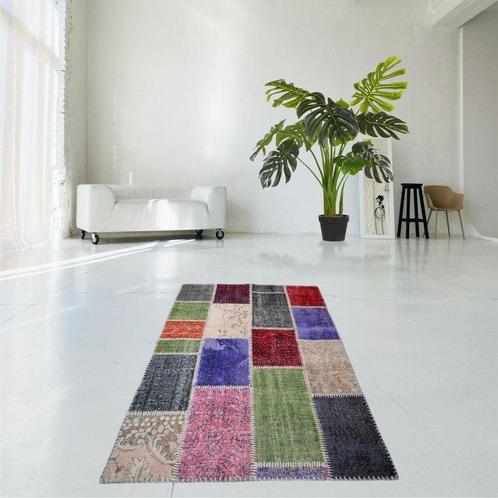 Lappendeken vintage - Vloerkleed - 178 cm - 118 cm - met, Huis en Inrichting, Stoffering | Tapijten en Vloerkleden