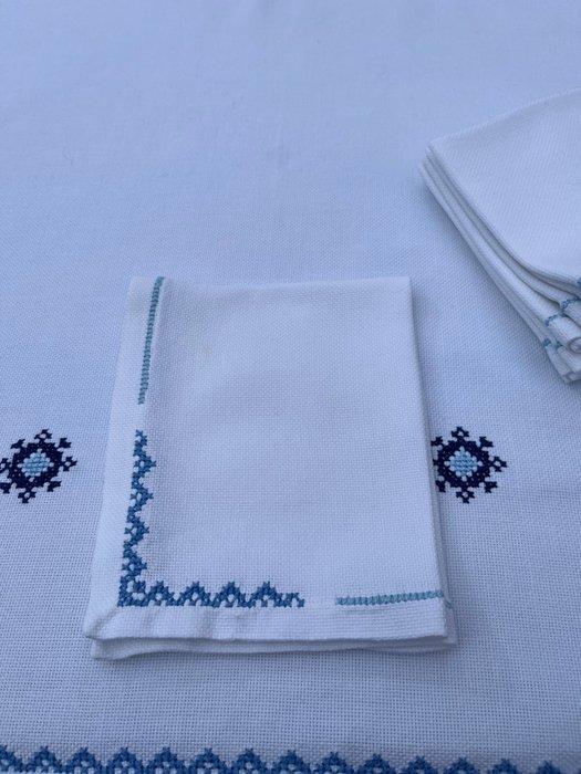 Nappe (9) - 190 cm - 140 cm - Design à table, Antiek en Kunst, Antiek | Tapijten, Tafelkleden en Textiel