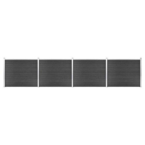 vidaXL Schuttingpanelenset 699x146 cm HKC grijs, Tuin en Terras, Tuinhekken en Hekwerk, Nieuw, Verzenden