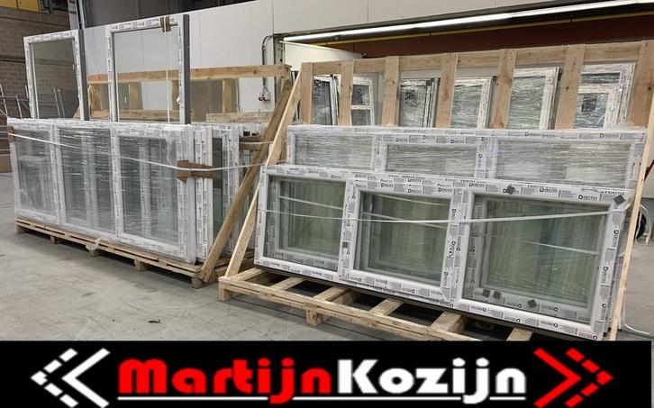 PVC Kunststof Ramen Direct beschikbaar uit eigen voorraad., Doe-het-zelf en Bouw, Glas en Ramen, Dubbelglas, Nieuw, Gevelraam of Ruit