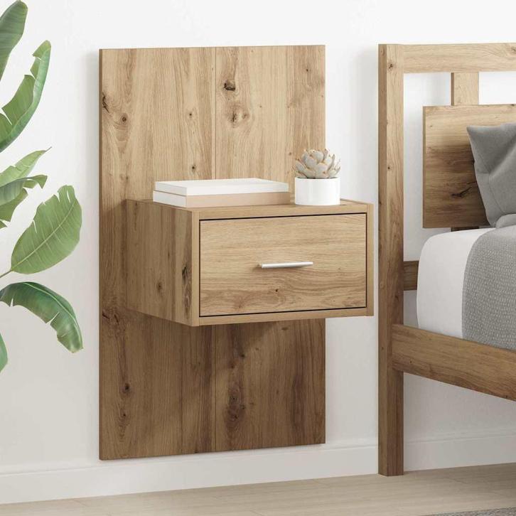 vidaXL Bedkast 2 pcs artisanaal eikenkleurig 48.5 x 32.5 x, Huis en Inrichting, Slaapkamer | Nachtkastjes, Nieuw, Verzenden