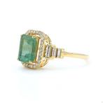 Cocktailring - 14 karaat Geel goud - 1.78ct. tw. Smaragd -, Handtassen en Accessoires, Antieke sieraden