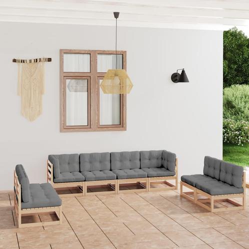 vidaXL 8-delige Loungeset met kussens massief grenenhout, Tuin en Terras, Tuinsets en Loungesets, Loungeset, Nieuw, Verzenden