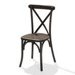 Stoel Crossback | Bruin | Massief Hout | Stapelbaar |, Verzenden, Nieuw in verpakking