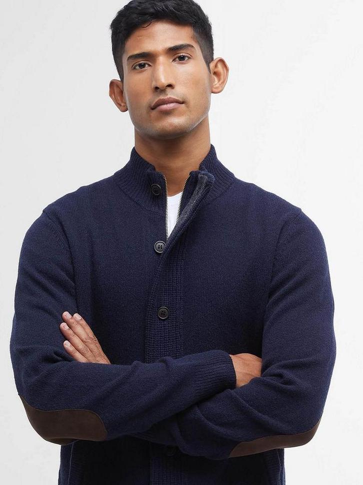 Barbour Cardigan Patch Navy maat Maat 52/54 (L) Heren, Kleding | Heren, Truien en Vesten, Blauw, Nieuw, Maat 52/54 (L), Verzenden