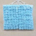 Actie mini foamrose met tule lichtblauw bulk pak 144 st 2, Nieuw